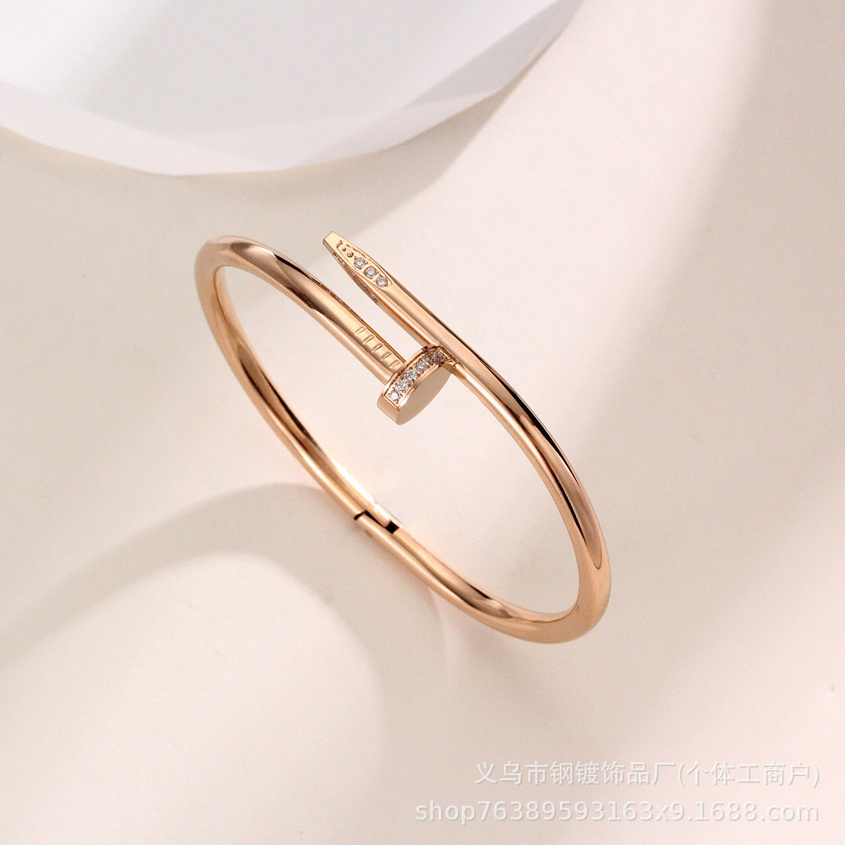 just-lil-things-artificial-Rose Gold Nail Design Bracelet with Crystal Accents – JLTLB0381