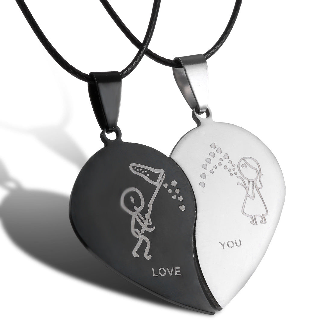 just-lil-things-Couple Heart Pendant – Love & You Design Necklace - jltn0401