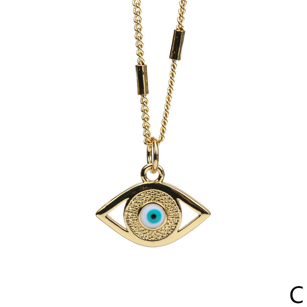 Evil Eye Pendant Necklace – Protection Amulet with Blue Eye Charm-jltn0548