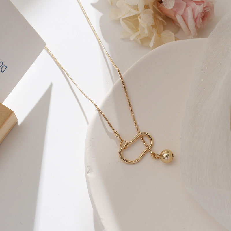 Modern Gold-color Geometric Pendant Necklace – Minimalist Jewelry for Everyday Elegance-jltn0570
