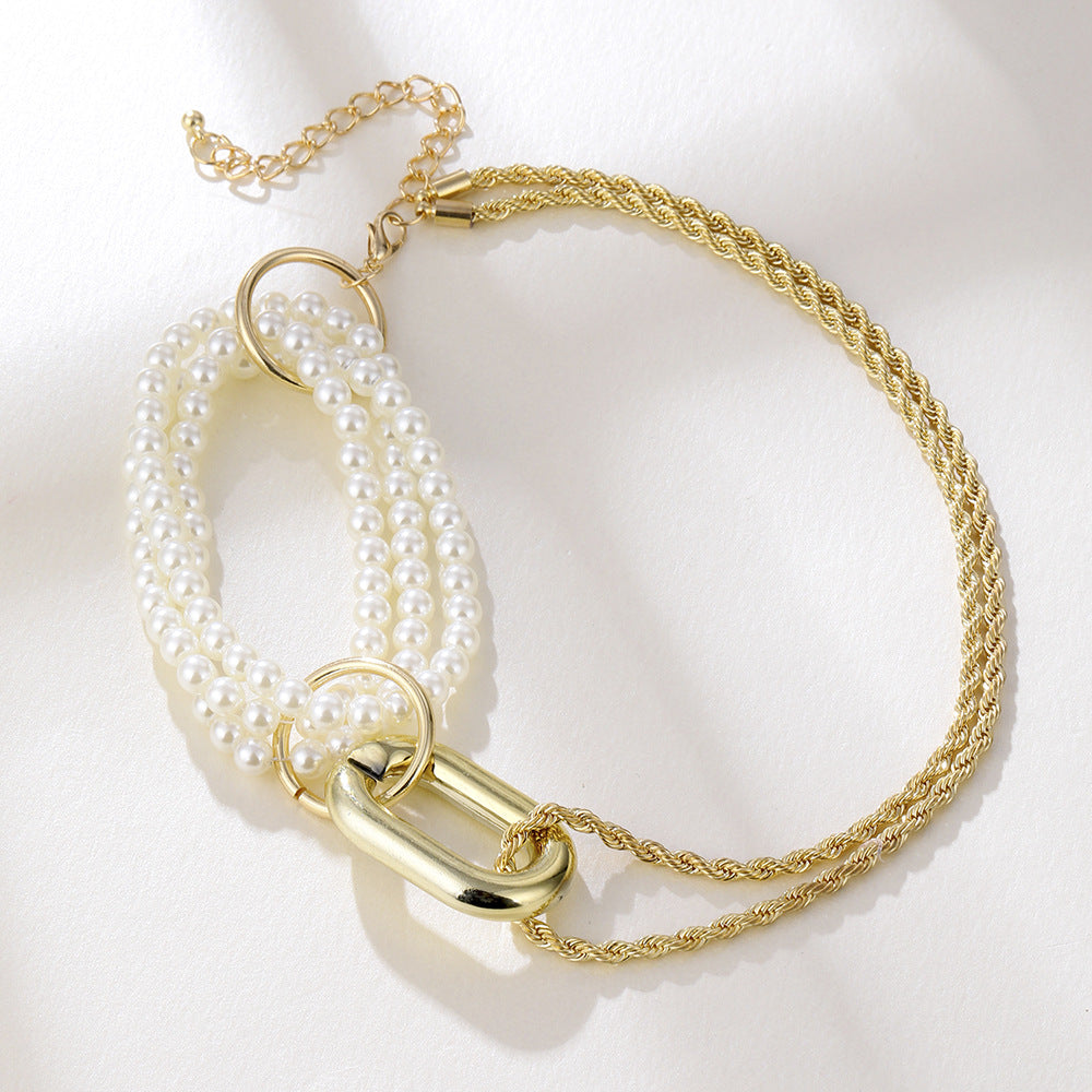 Chic Pearl and Gold Chain Necklace – Modern Elegance for Every Occasion-jltn0615