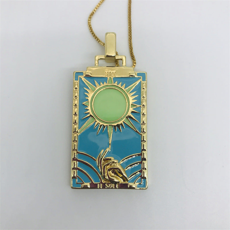 "Colorful Sun Pendant Necklace | Bohemian Gold Statement Jewelry"-jltn0644