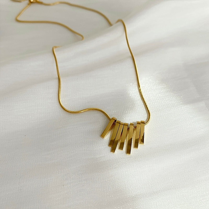 Just Lil Things- Vertical cascading pendant chain Necklace- jltn0707