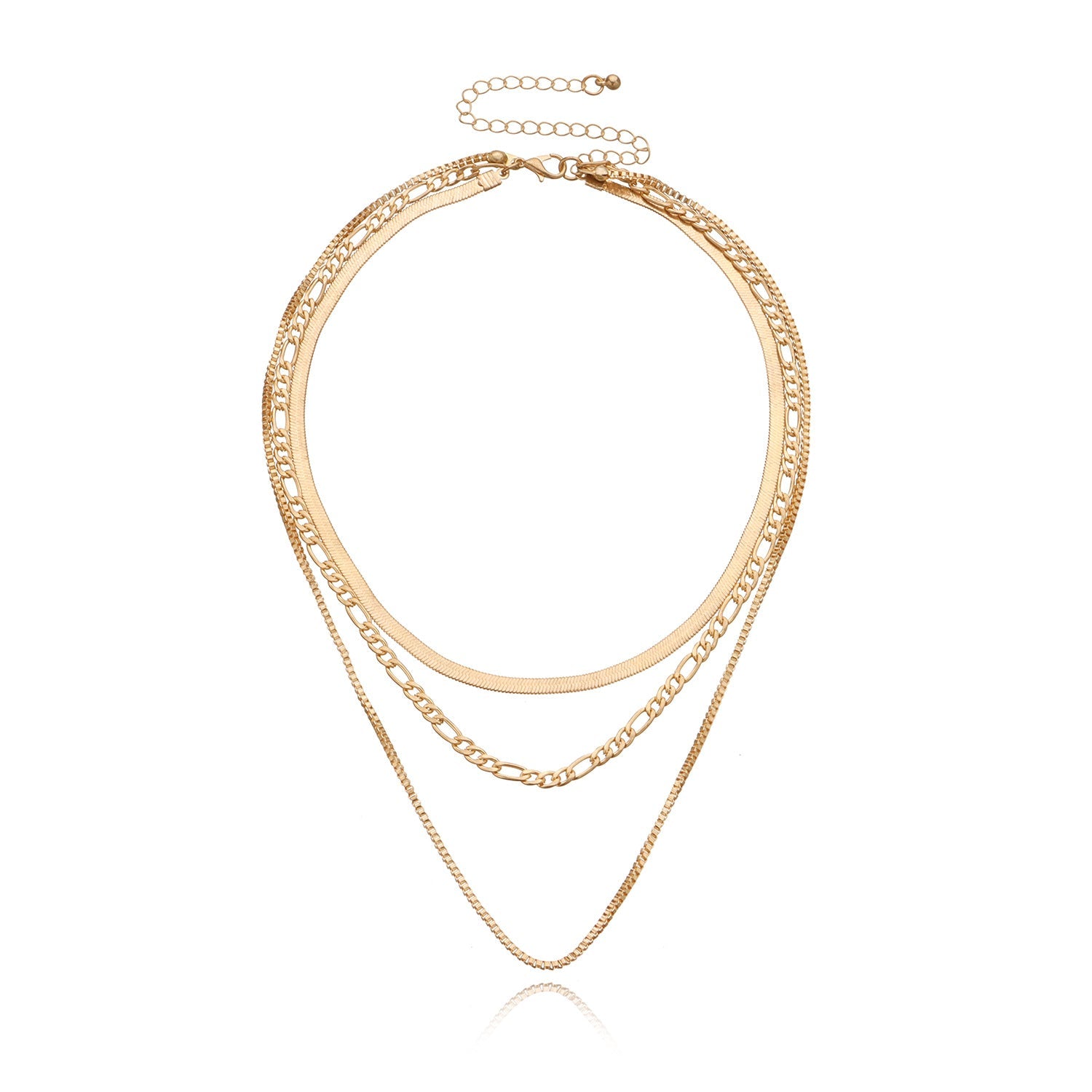 Just Lil Things Artificial Layered Gold-Tone Necklace jltn0787