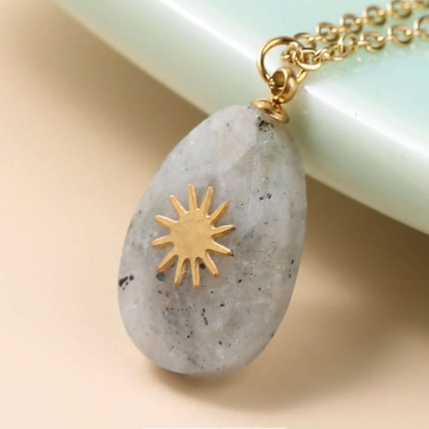 just-lil-things-artificial-moonstone drop pendant chain-necklace-jltn0841