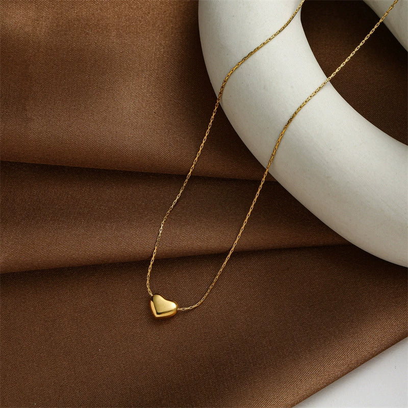 Just Lil Things Minimalist Shimmy Heart Chain Necklace – Sleek Polished Design jltn1606