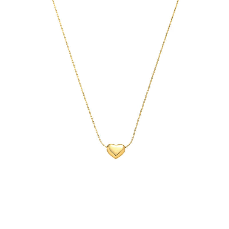 Just Lil Things Minimalist Shimmy Heart Chain Necklace – Sleek Polished Design jltn1606