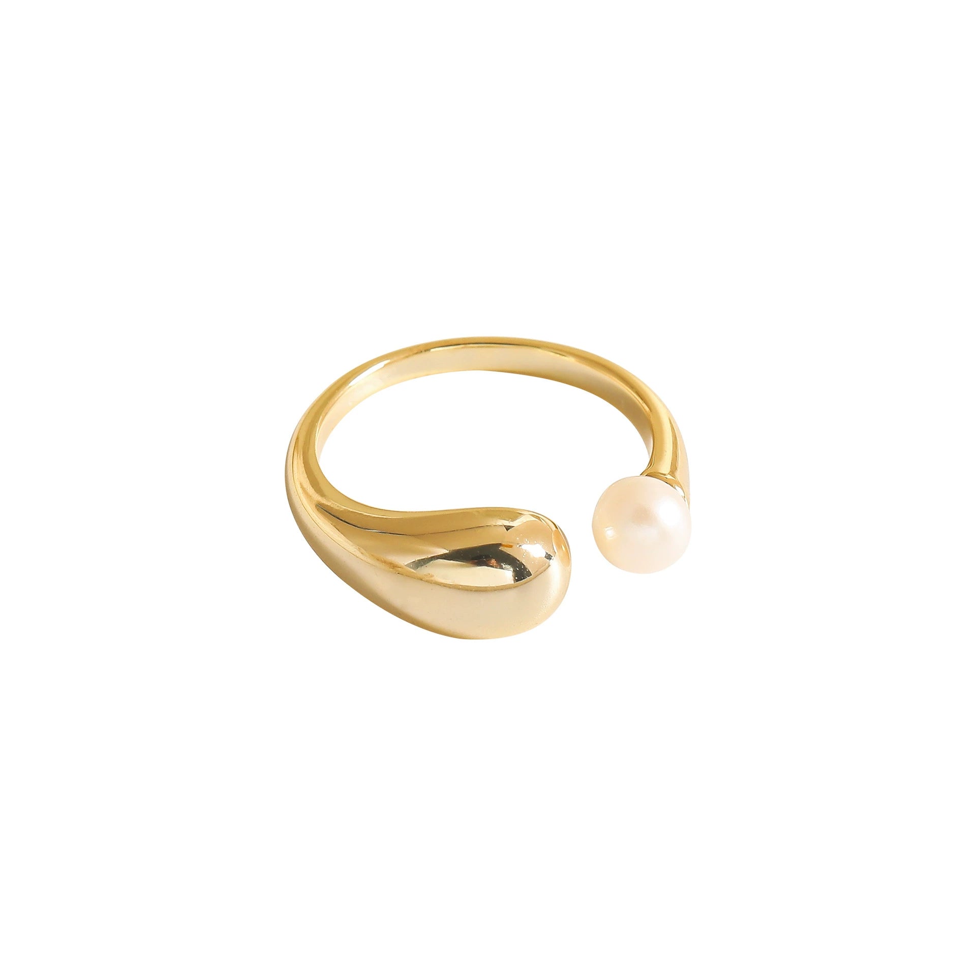Simple Gold Ring with Teardrop Accent JLTR0604