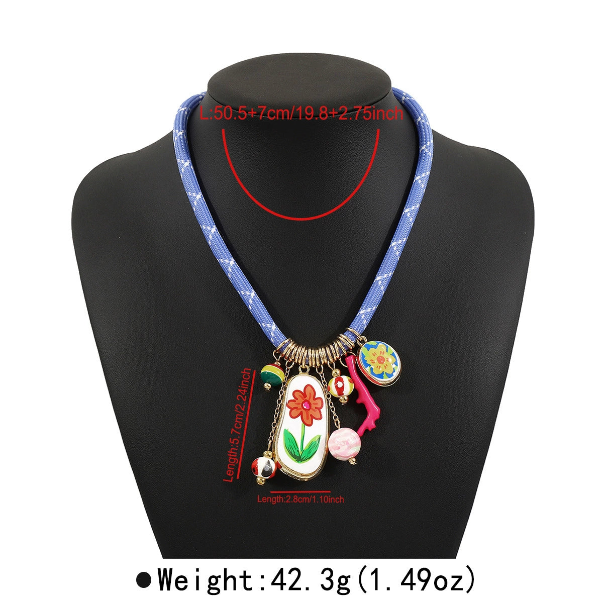 Just Lil Things Trendy Rope Playful Charm Pendant Necklace  jltn1592