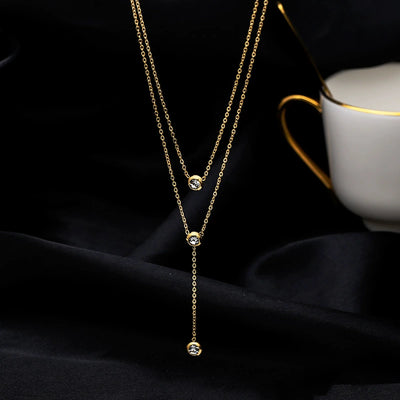 Just Lil Things Elegant Layered Clean With Minimalist Drop Pendant Design jltn1597