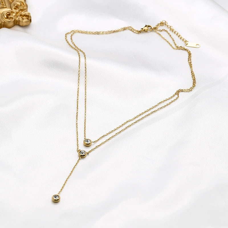 Just Lil Things Elegant Layered Clean With Minimalist Drop Pendant Design jltn1597