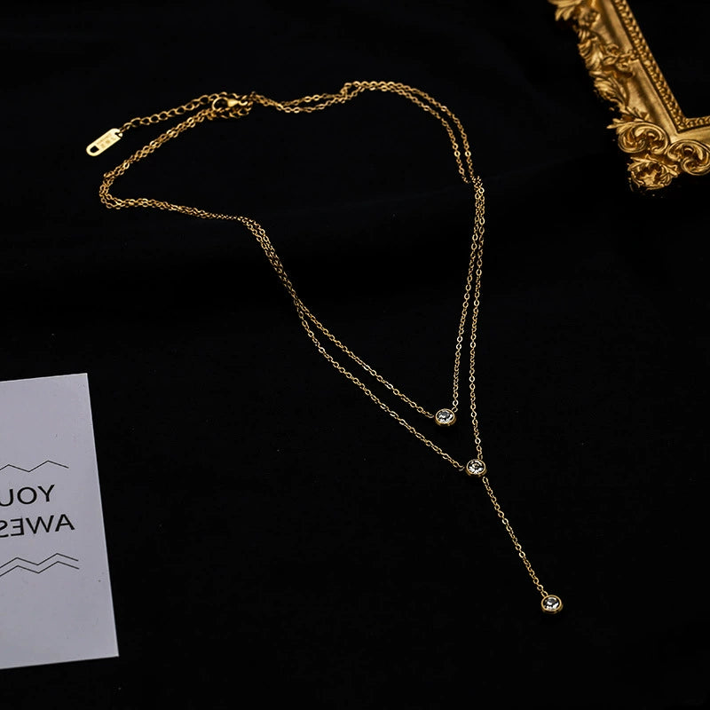 Just Lil Things Elegant Layered Clean With Minimalist Drop Pendant Design jltn1597