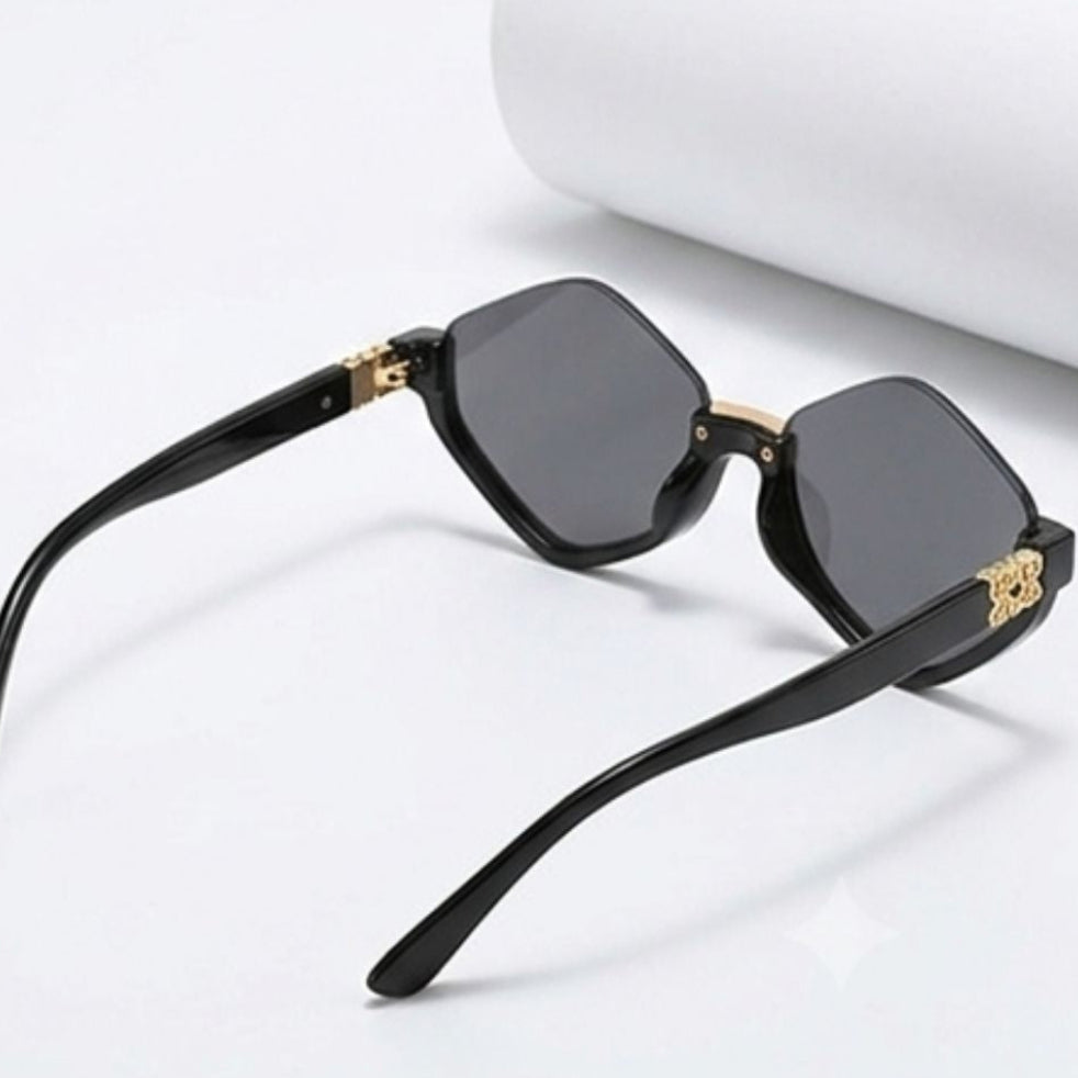 Unique Angular Black Sun Glasses JLTG0469