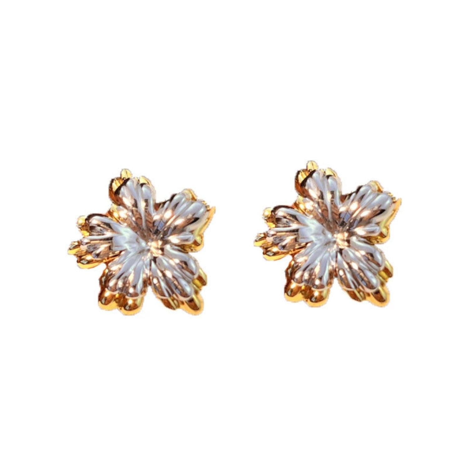 Just Lil Things Golden Blossom Crystal Stud Earrings jlt13301