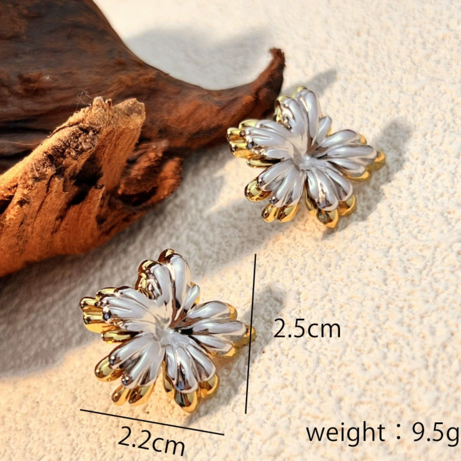 Just Lil Things Golden Blossom Crystal Stud Earrings jlt13301
