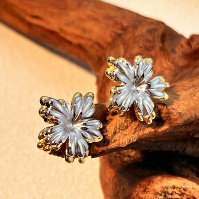 Just Lil Things Golden Blossom Crystal Stud Earrings jlt13301