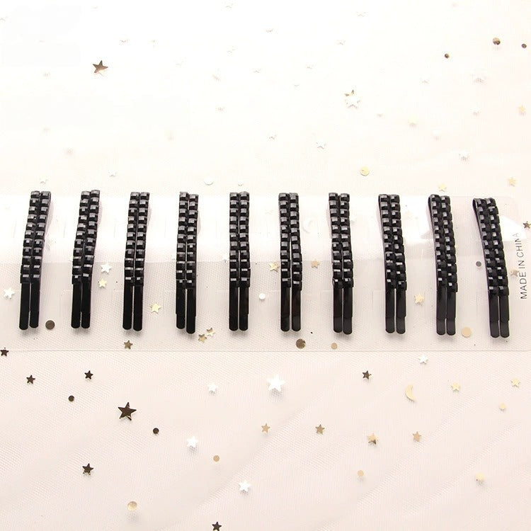 Korean style hairpin black diamond straight clip side clip bangs clip hairpin Korean simple black diamond hairpin jltc0052
