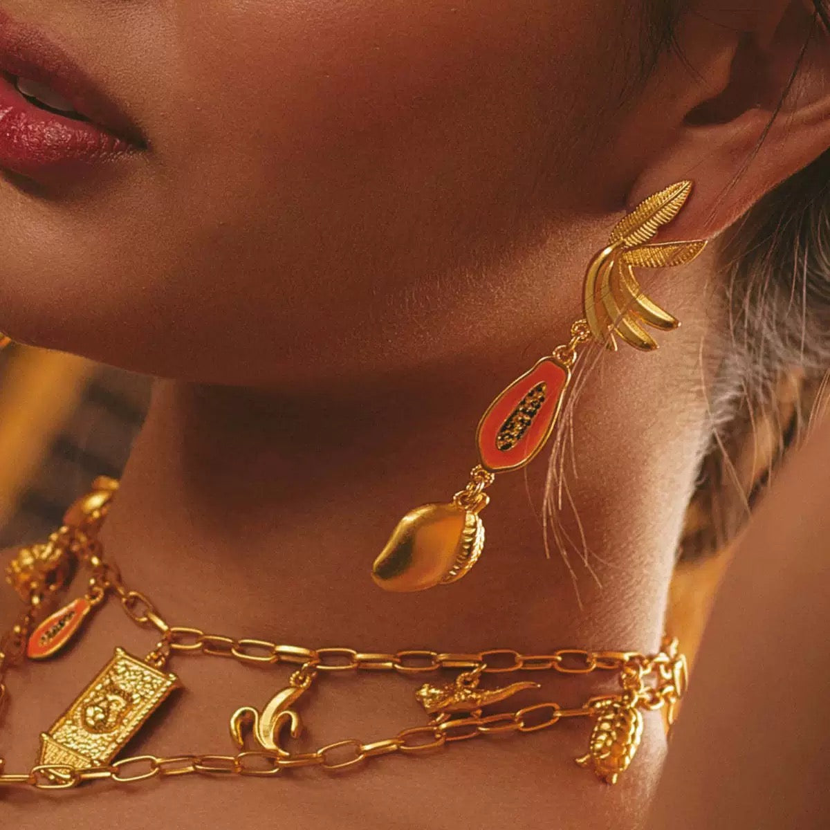 Mixed Fruit Dangling Earrings jlt13518