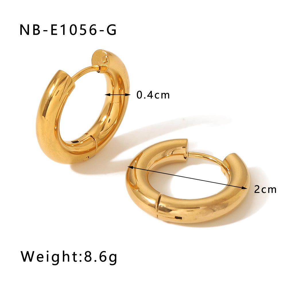 Classic Gold Chunky Hoop Earrings jlt11678