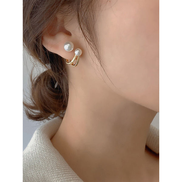 Just Lil Things  White Pin Earrings jlt11262