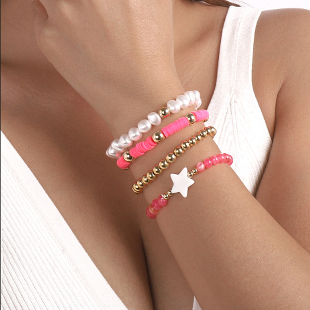 Just Lil Things  Artificial Pink Bracelets jltb0245