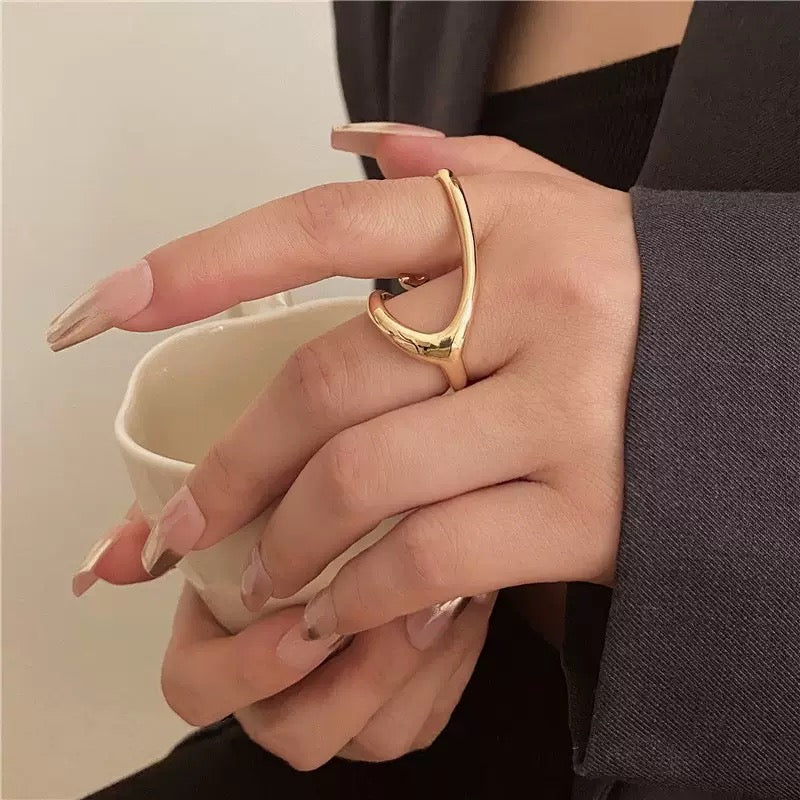 Gold Abstract Open Loop Ring JLTR0721