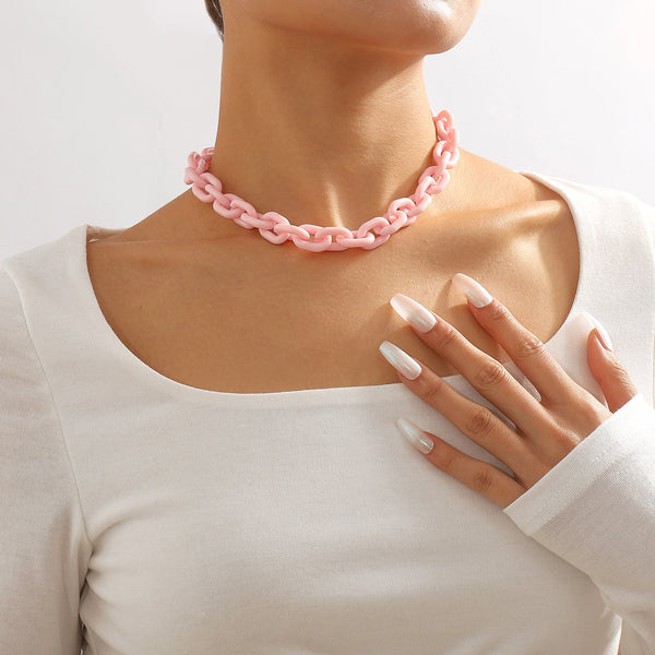Just Lil Things Artificial Light Pink Necklace jltn0712