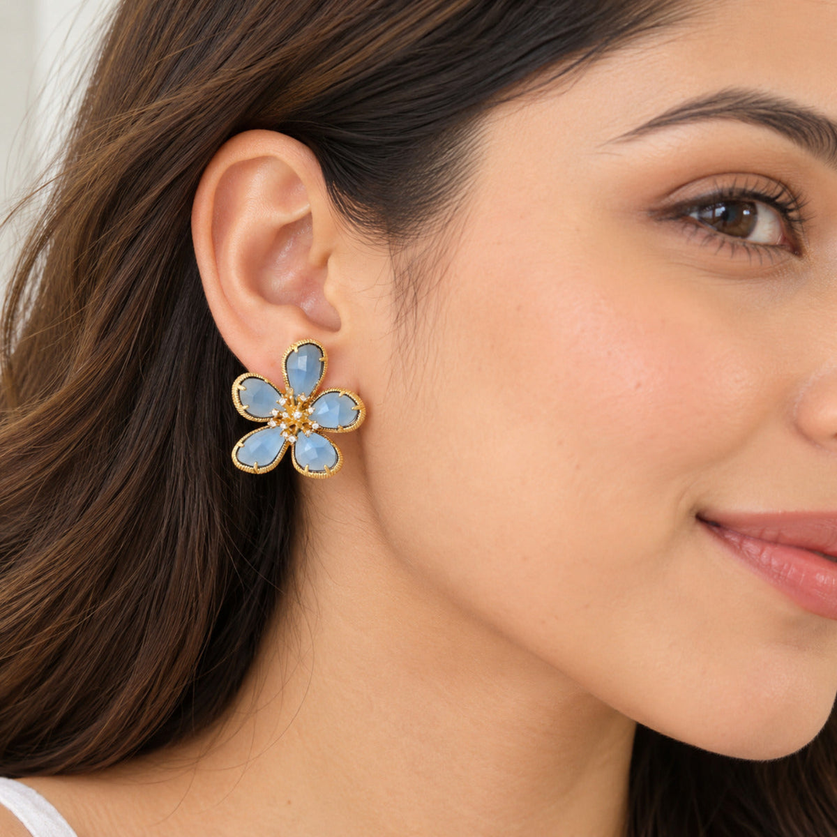 Bloomy Blue Pin Earrings JLT11467