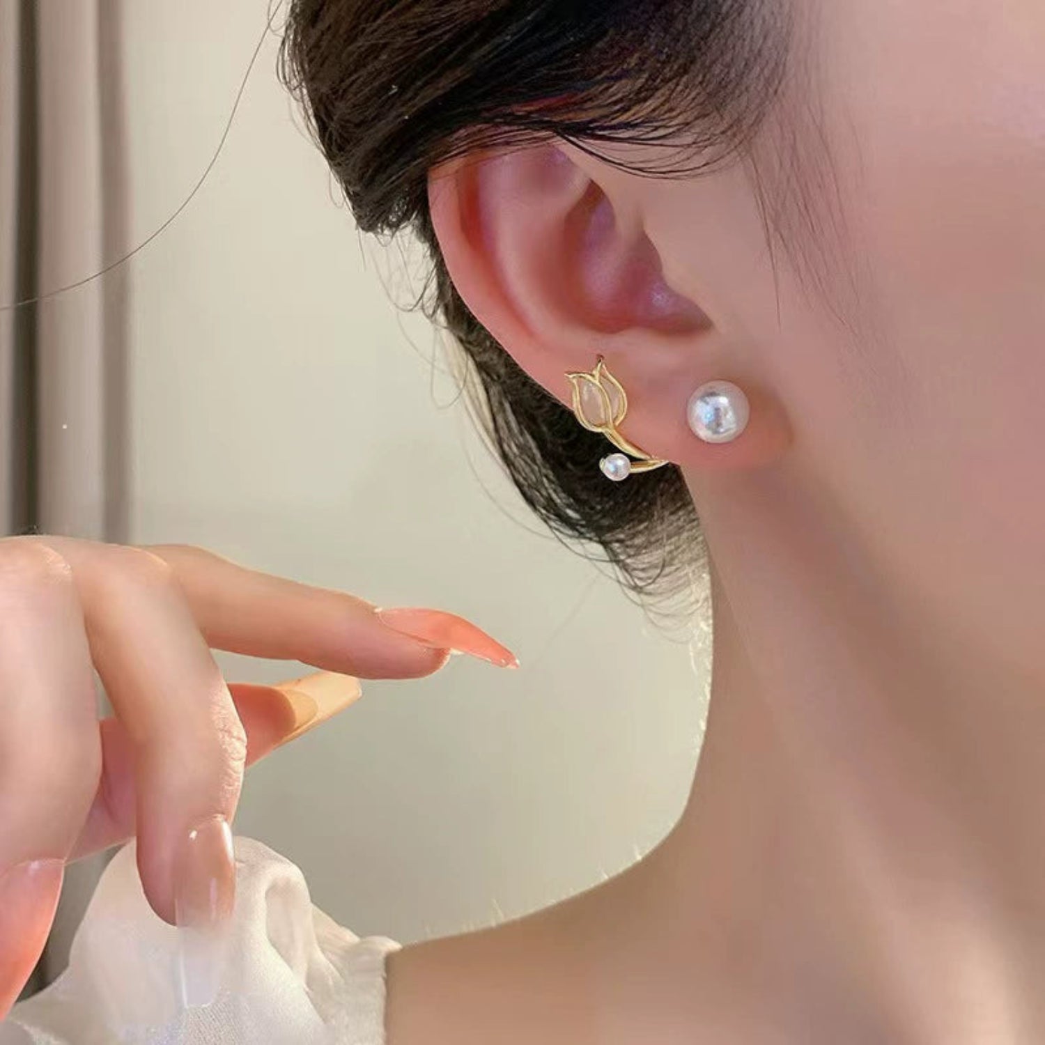 Pearl Bud Pin Earrings JLT12589