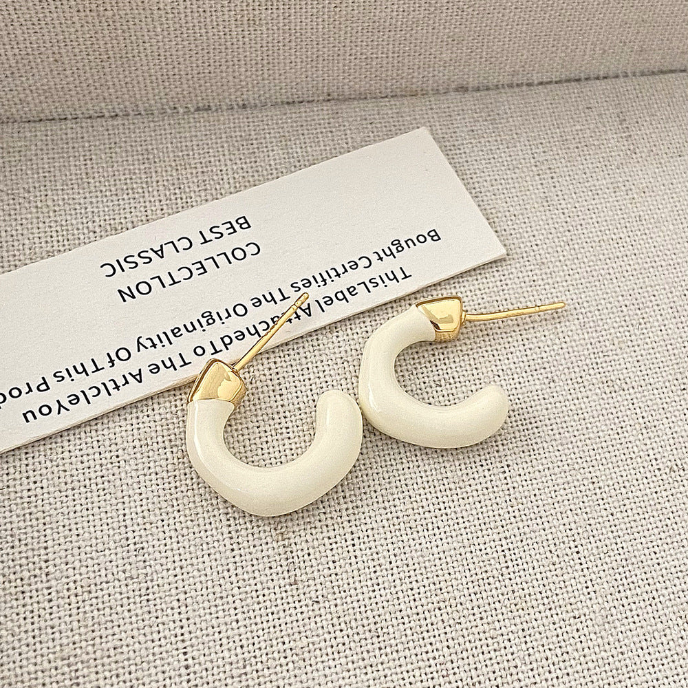 Stylecast  Half White Hoop Earrings JLT12724