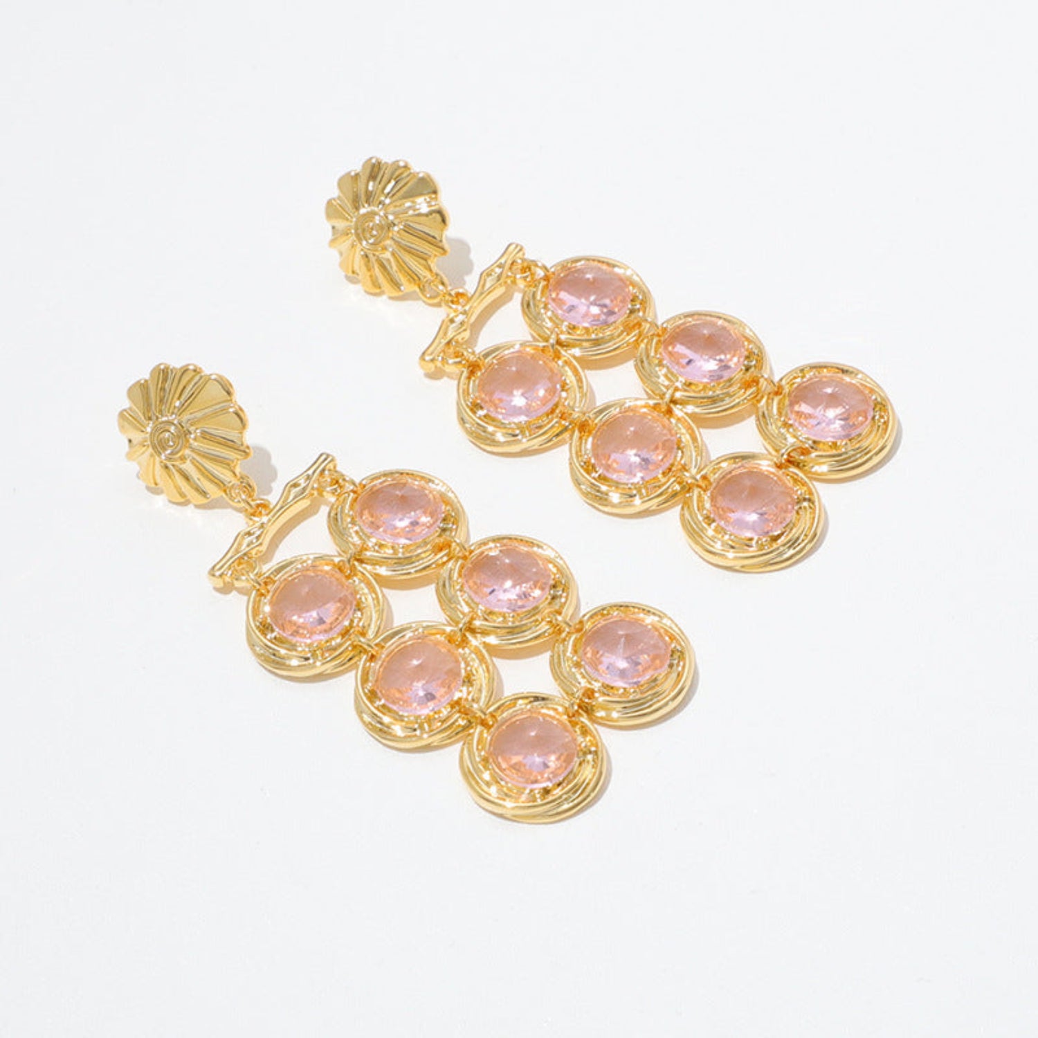 Elegant Hydro Quartz Pink Drop Earrings JLT12820