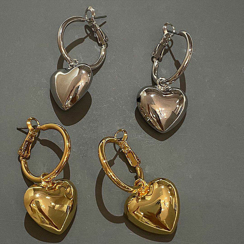 Elegant Geometric Heart Gold Drop JLT12863