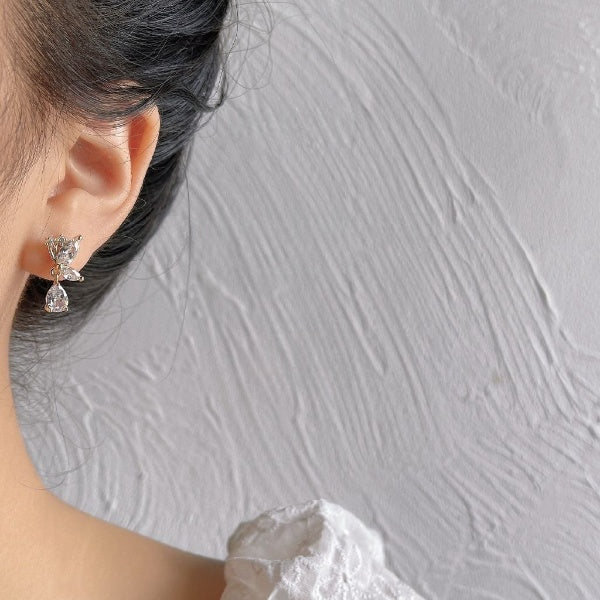Gold Color Stone Studded Drop Earrings JLT12891
