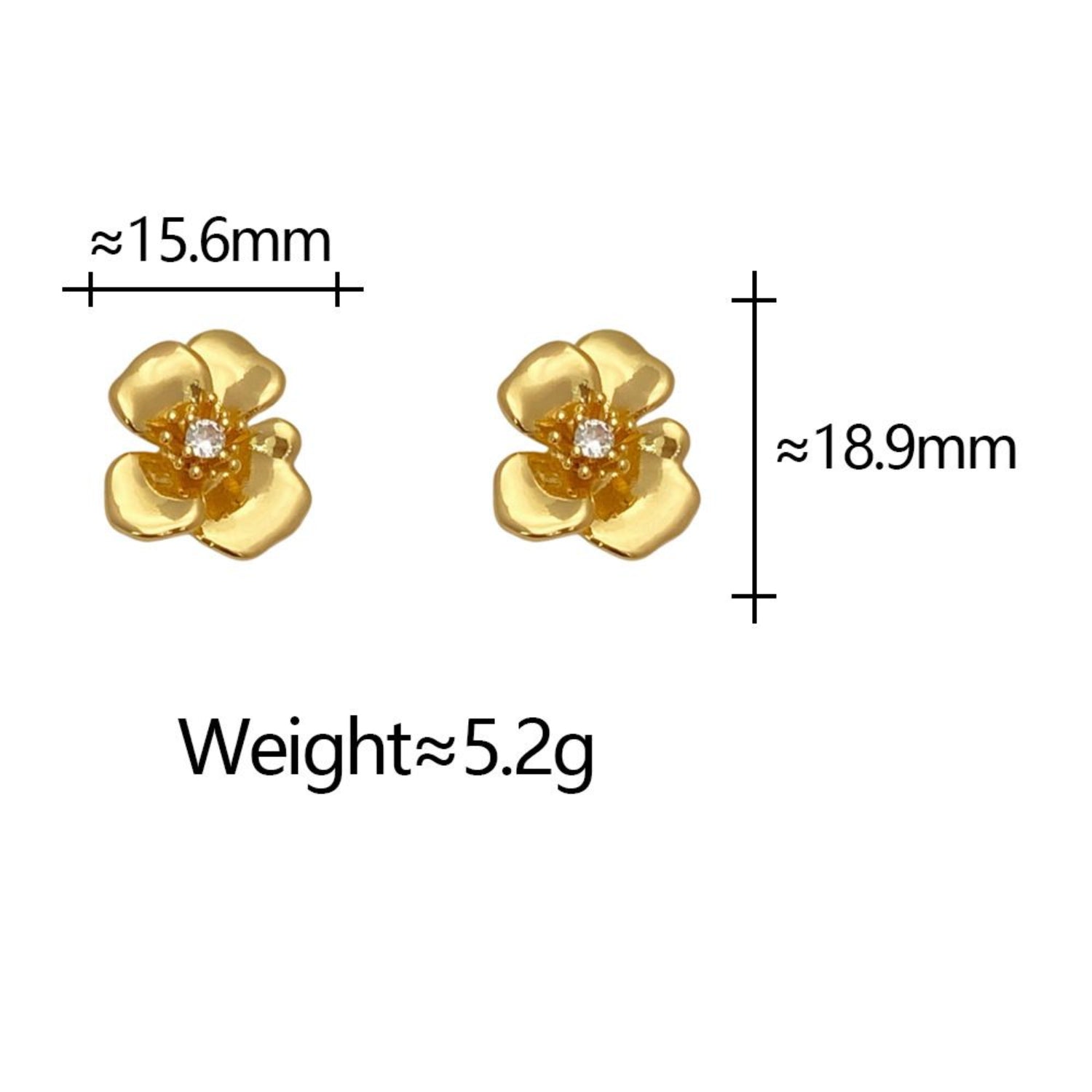 Centre Stone Studed Floral Style Gold Stud Earrings JLT12895