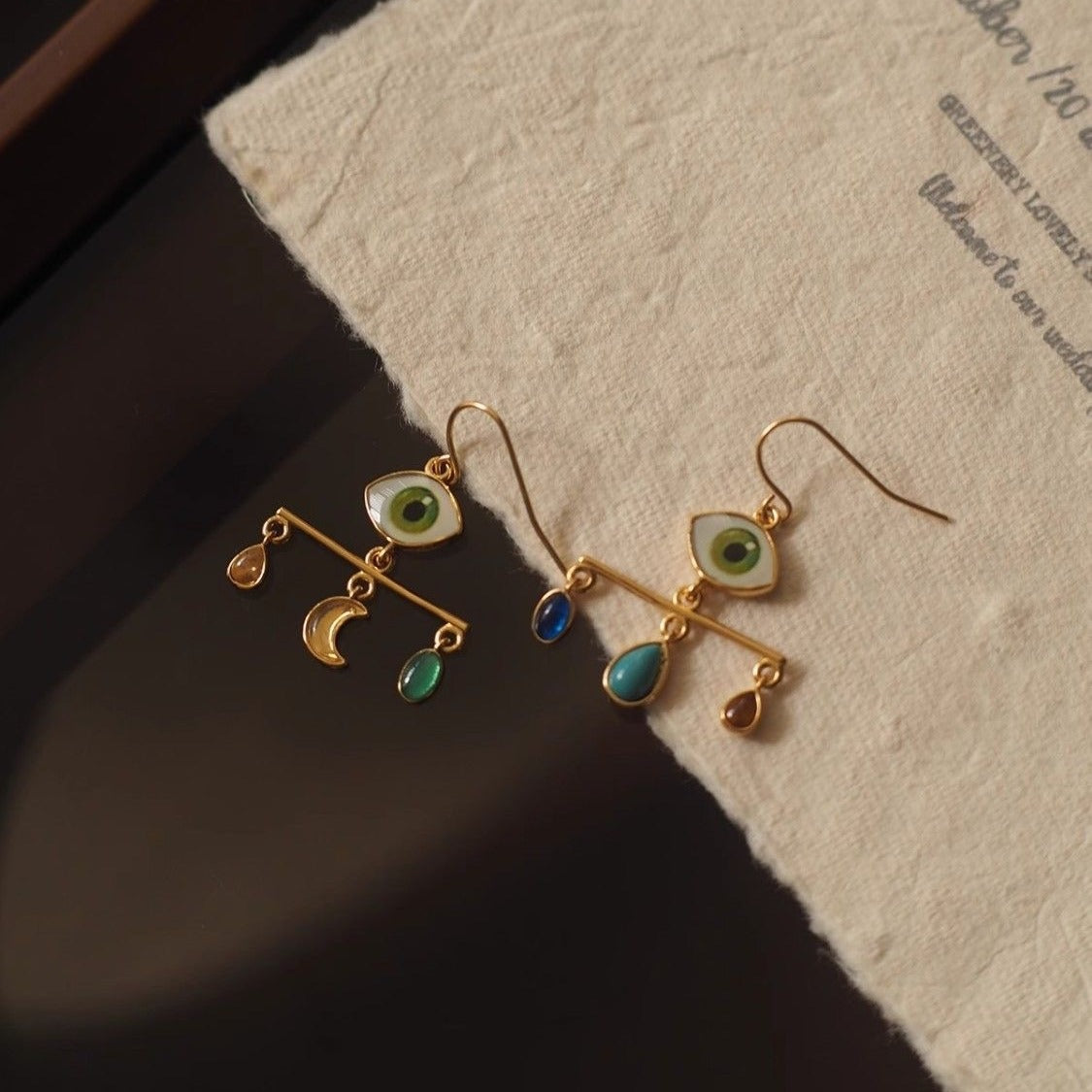 Eye Stability Multicolor Gold Drop Earring JLT12919