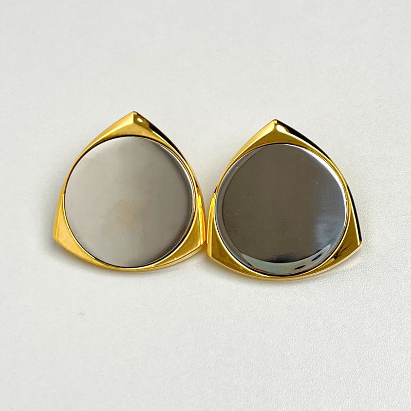 Geometric Style Triangle Stud Gold Earring JLT12959