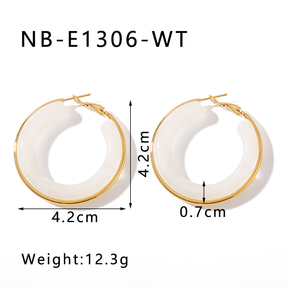 Cricular Shaped Yellow Hoop Earring JLT12963