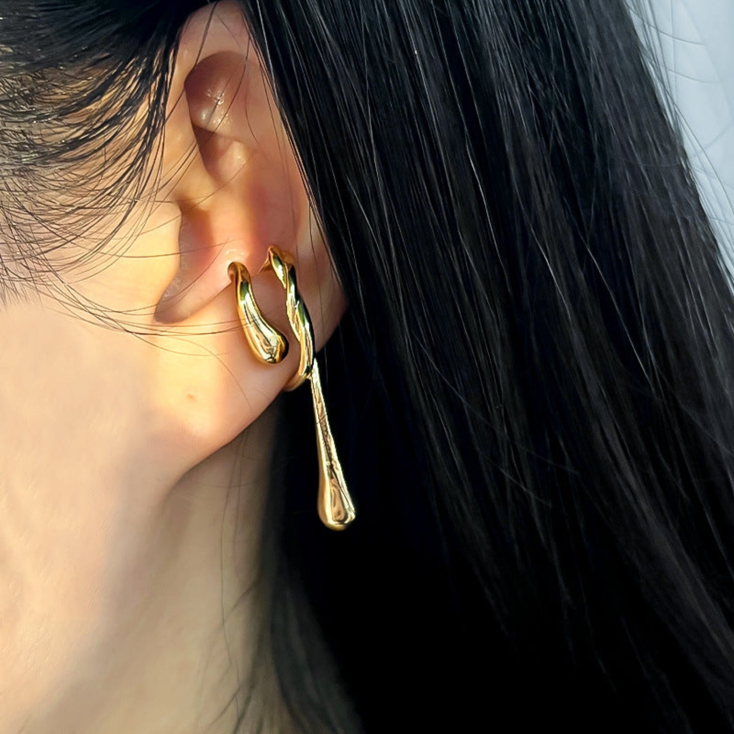 Geometric Style Irregular Water Drip Shimmer drop Earring JLT12971