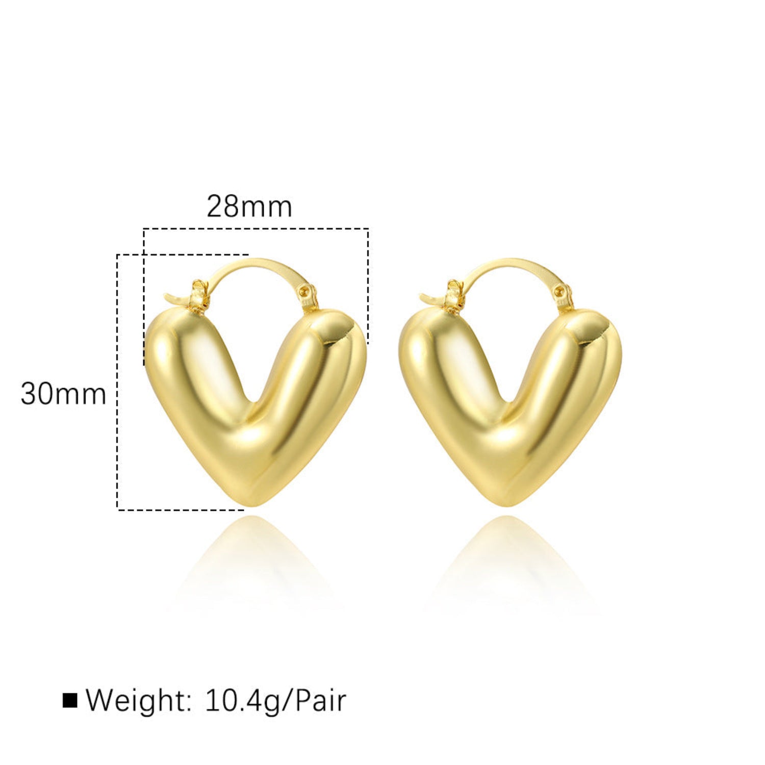 Heart Shaped Gold-colored Hoop Earring JLT12977
