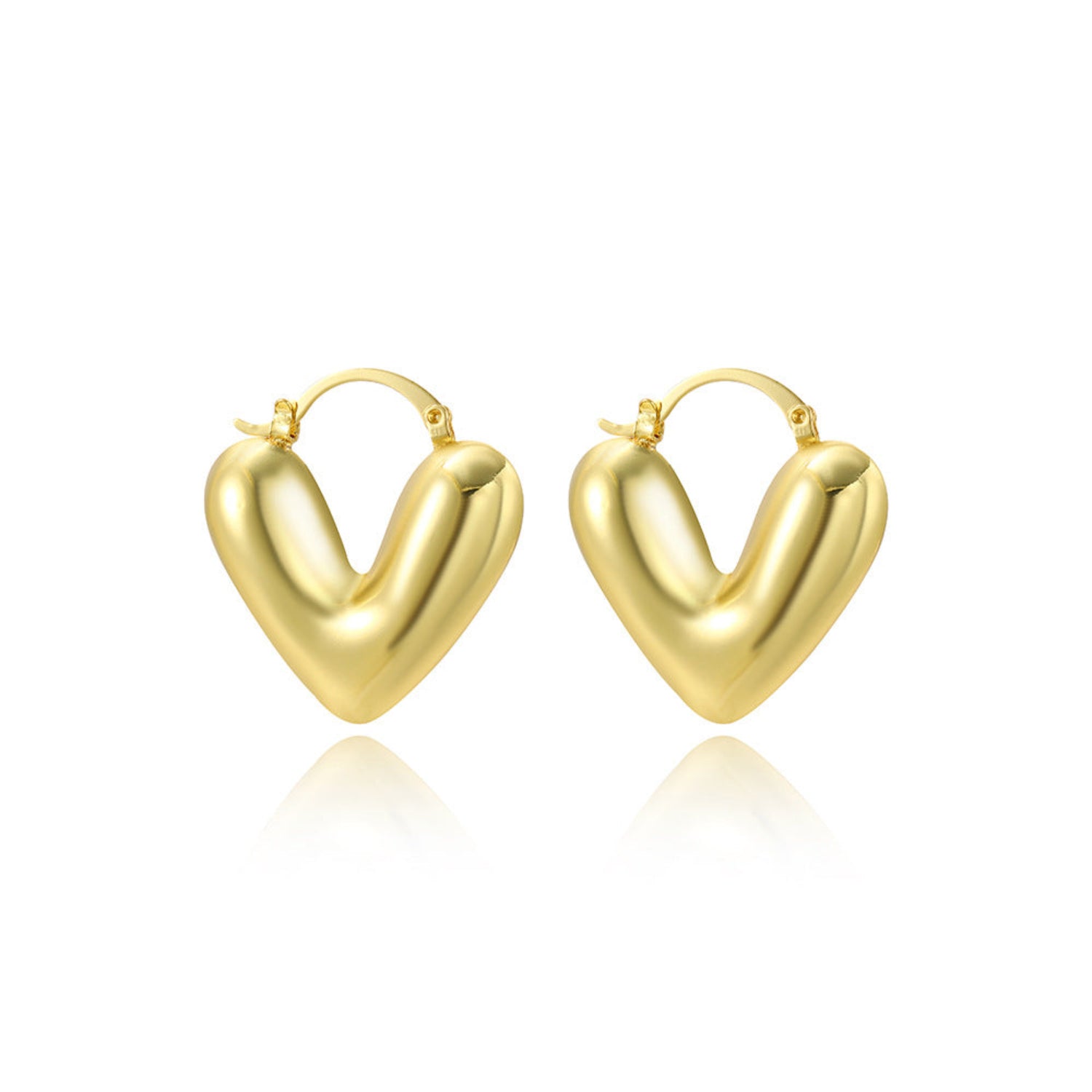 Heart Shaped Gold-colored Hoop Earring JLT12977