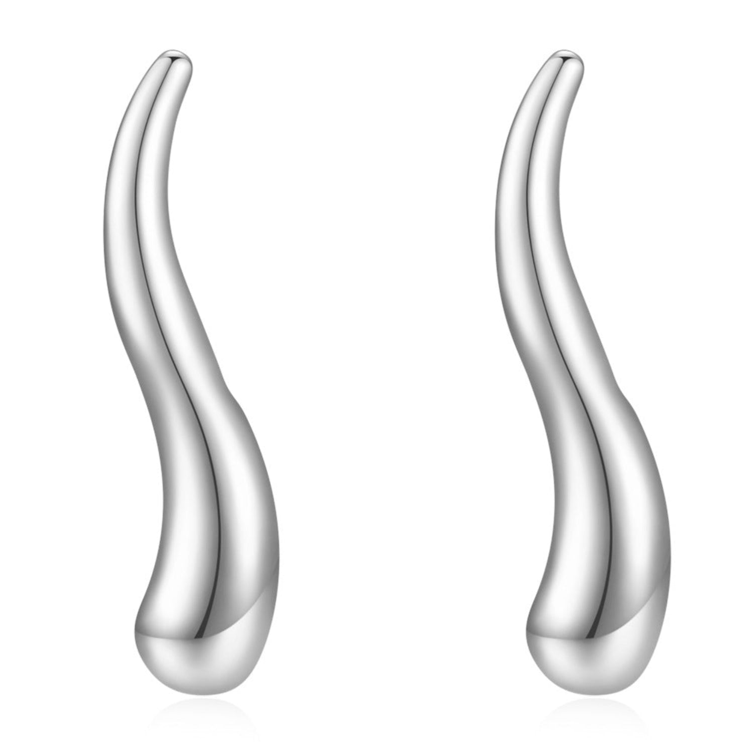 Geometric Tainless Teel Silver Pin Earring JLT12989