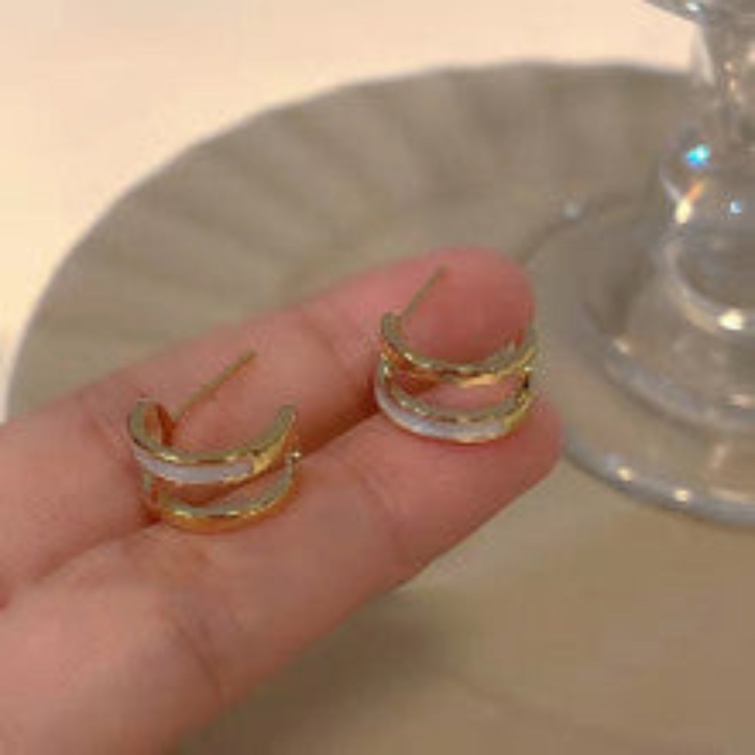 Crystal Gleam Bars Pin Earrings JLT13031