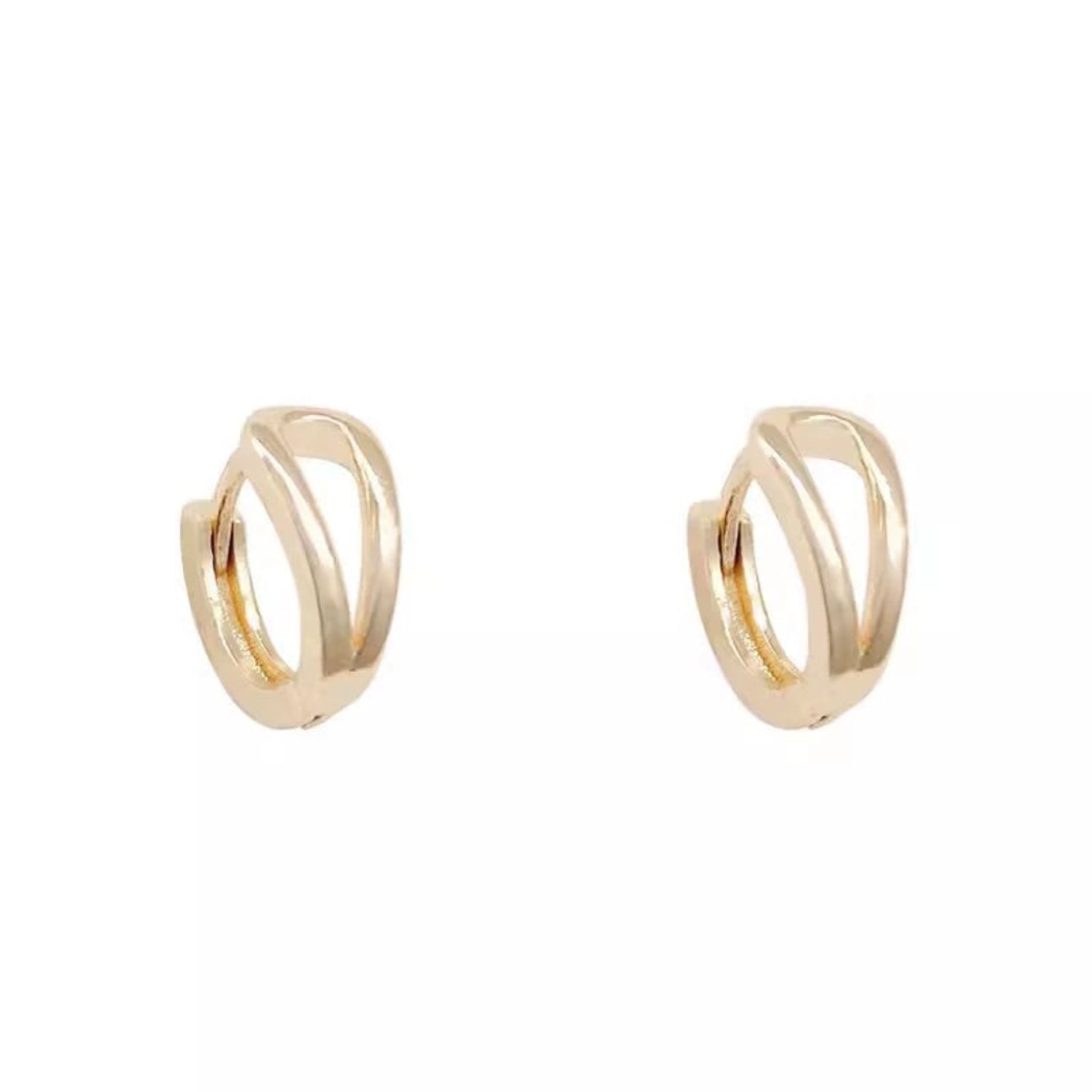 Gold Double Loop Hoop Earrings JLT13524