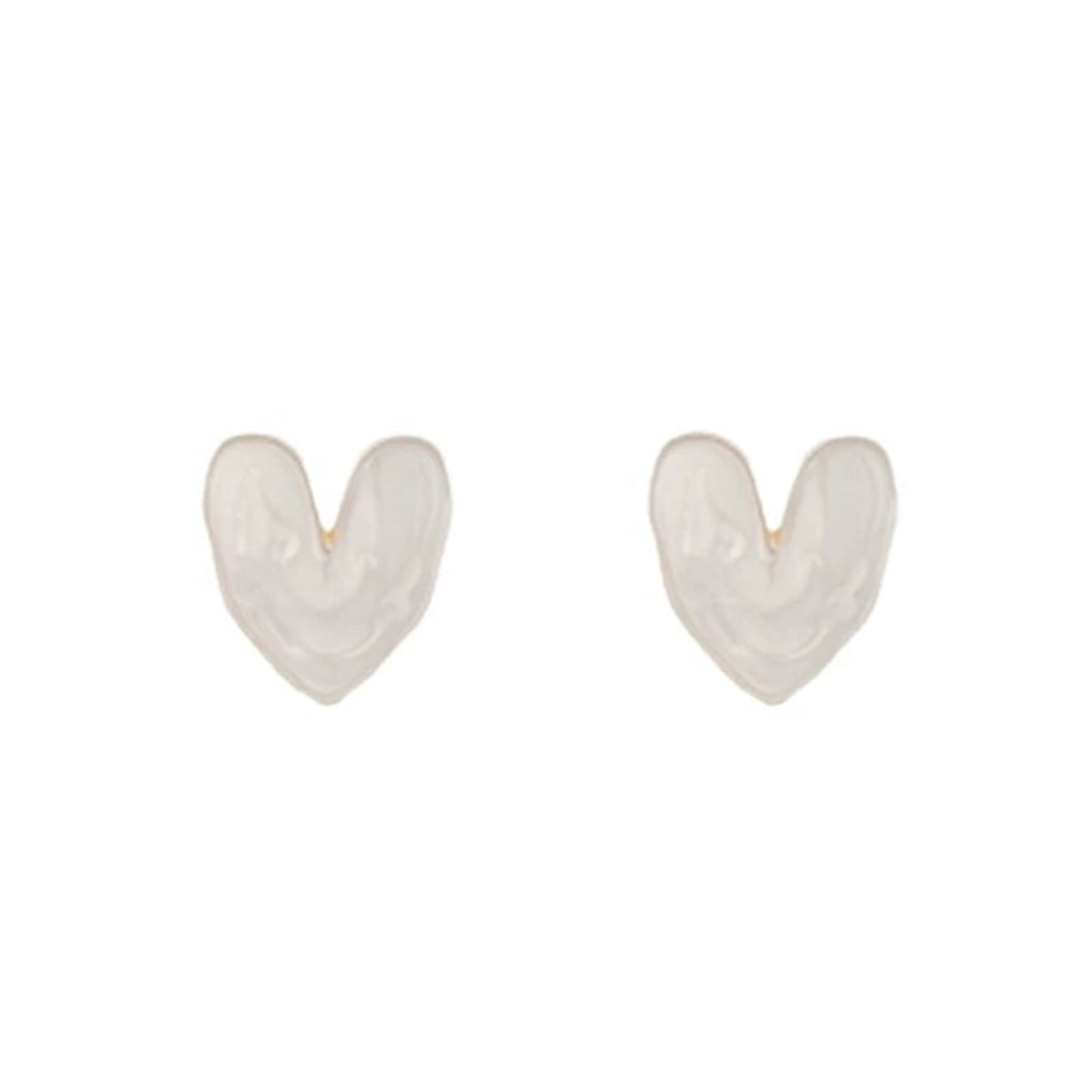 White Marble Swirl Heart Studs JLT13540