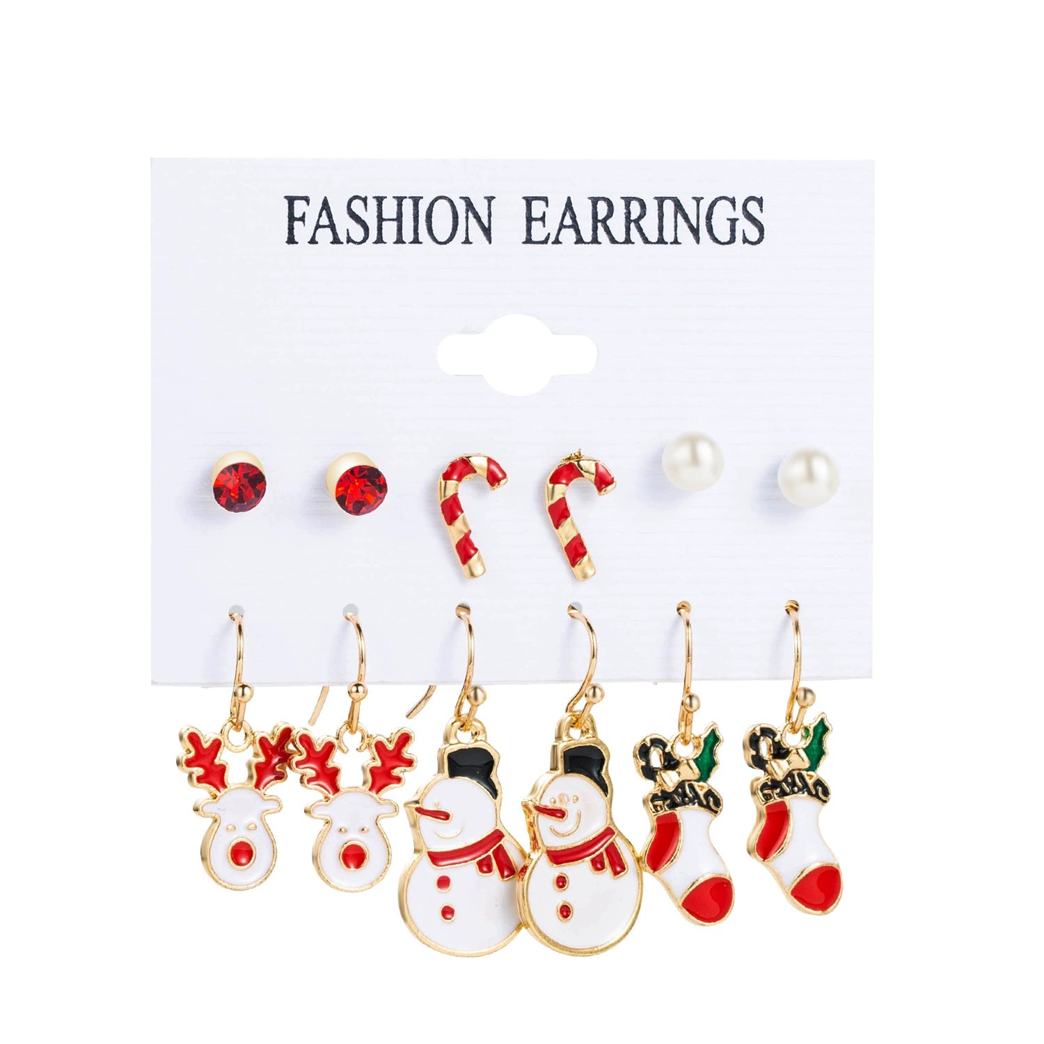 Christmas Themed Enamel Earring Set JLT13558