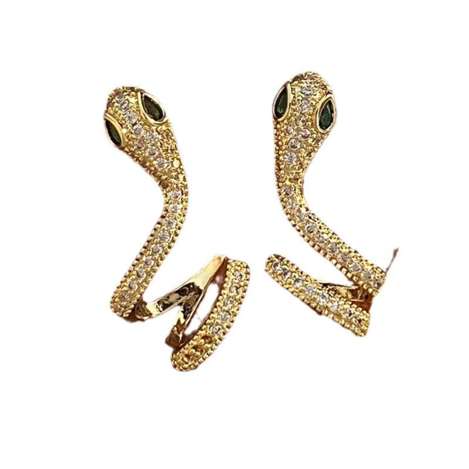 Crystal Pave Snake Wrap Earrings JLT13563