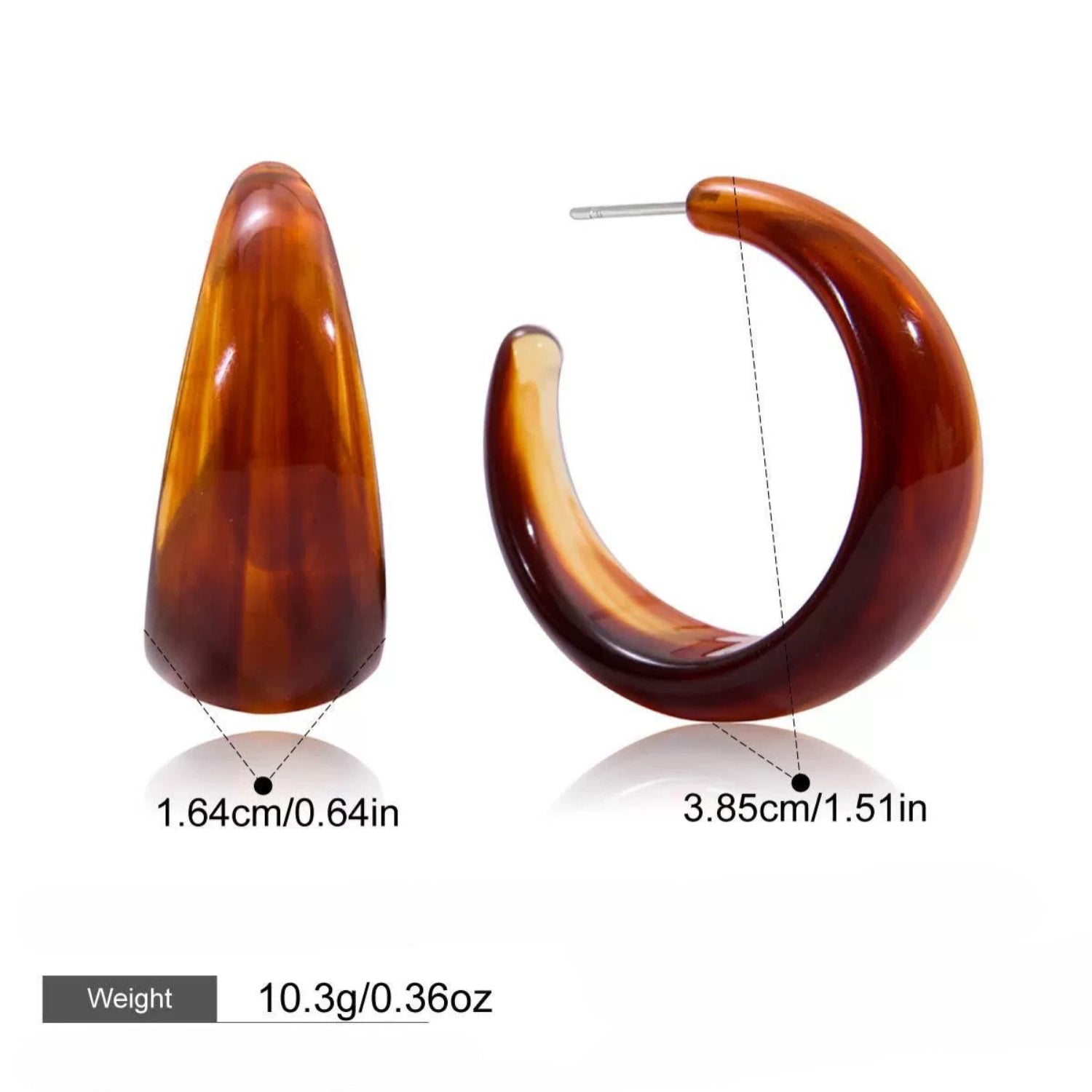 Amber Tortoise Chunky Hoop Earrings JLT13586