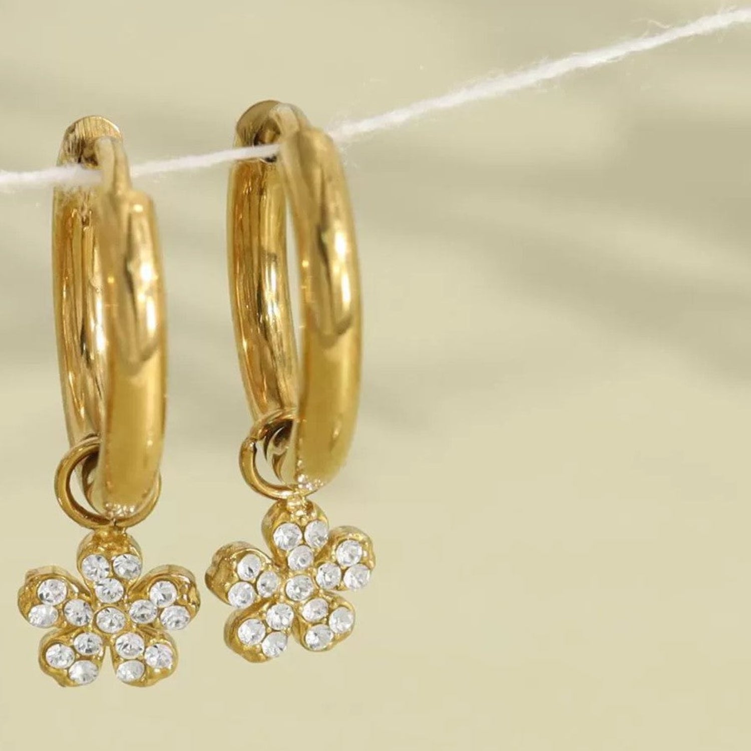 Gold Olive Branch Pearl Earrings JLT13590