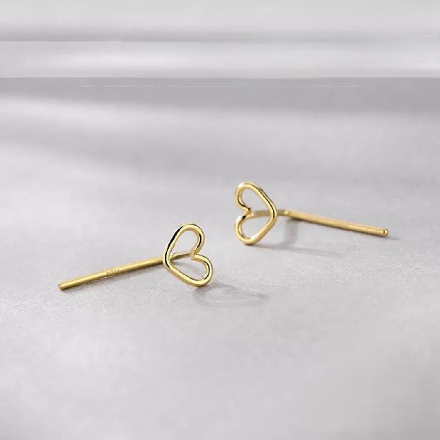 Gold Open Heart Stud Earrings JLT13644