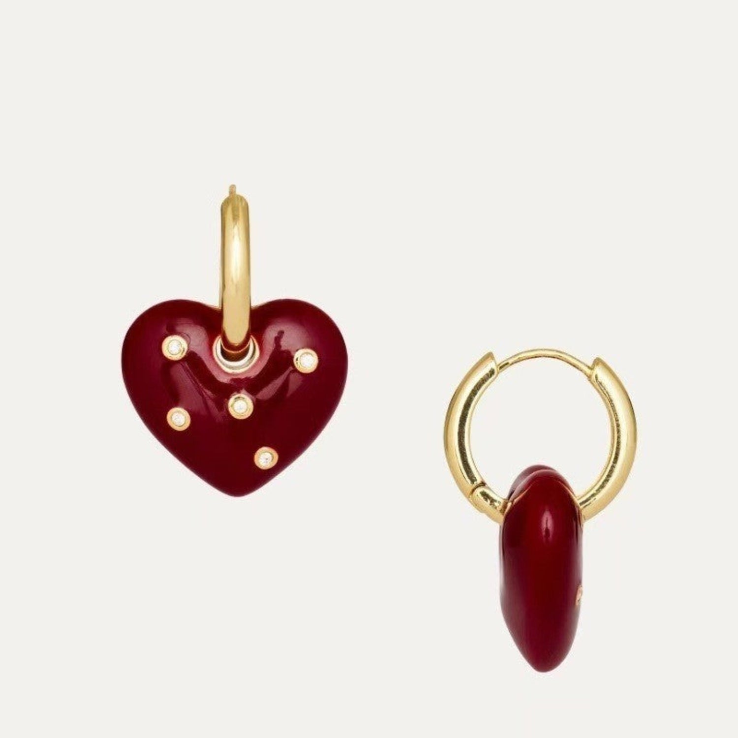 Hammered Gold Abstract Stud Earrings JLT13684